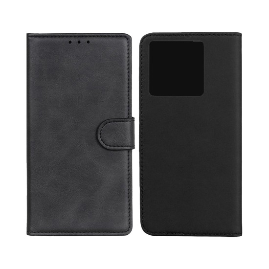 Capa de Couro com Bolso Interno para Xiaomi Redmi Note 13 Pro 5g Preto